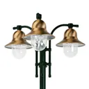 Three-bulb lamp post Toscane, green