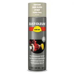 Rust Oleum Hard Hat Metal Spray Paint - Pebble Grey, 500ml