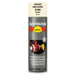 Rust Oleum Hard Hat Metal Spray Paint - Cream, 500ml