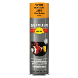 Rust Oleum Hard Hat Metal Spray Paint - Yellow Orange, 500ml