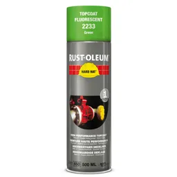 Rust Oleum Hard Hat Fluorescent Spray Paint - Green, 500ml