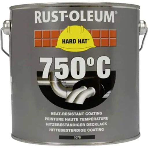 Rust Oleum Hard Hat Heat Resistant Paint - Black, 750ml