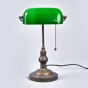 Banker lamp Verda, base in antique brown
