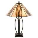 5913 table lamp, brown glass lampshade