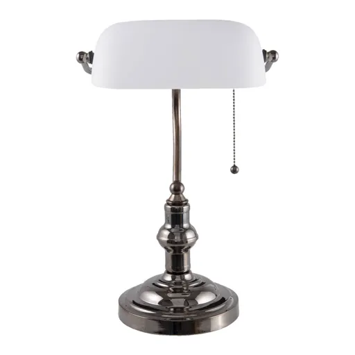 5100W desk lamp with a white glass lampshade