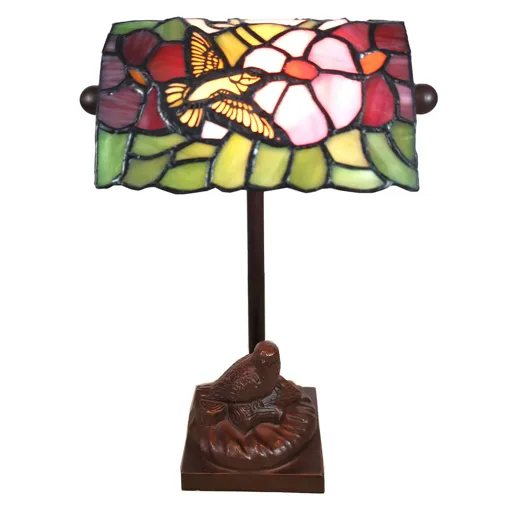 6008 table lamp in the Tiffany style, bird motif