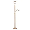 Empoli LED uplighter in bronze with reading light