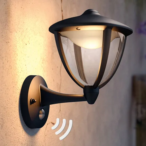 Philips Robin LED outdoor wall light black, up