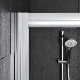 Edge 8 Left-handed Offset quadrant Shower Enclosure & tray with Double sliding doors (W)1200mm (D)800mm