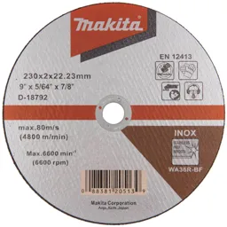 Makita Thin Inox Stainless Steel Cutting Disc 230mm - 230mm