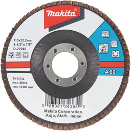 Makita Zirconium Abrasive Flap Disc - 115mm, 60g