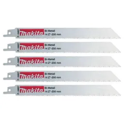 Makita Specialized Reciprocating Saw Blades - 200mm, Pack of 5