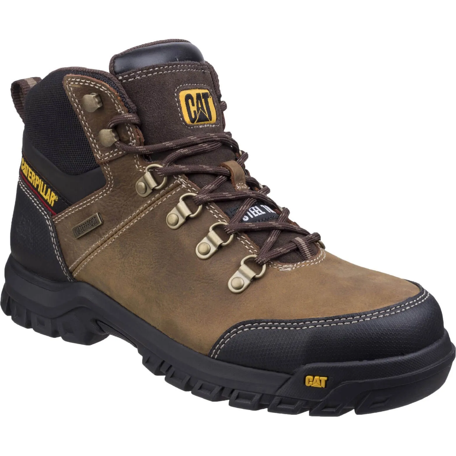 Caterpillar Mens Framework Safety Boots - Brown, Size 11