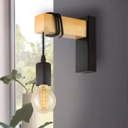 Townshend wall light with a wooden element