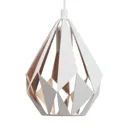 Carlton 1 pendant light three-bulb, white and gold