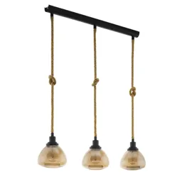 Rampside pendant lamp, three glass lampshades