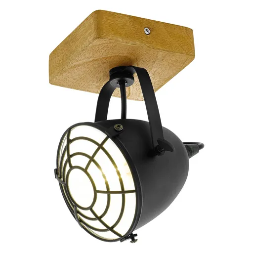 Gatebeck downlight, made of wood and metal, 1-bulb