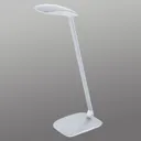 Silver Cajero LED desk lamp with dimmer