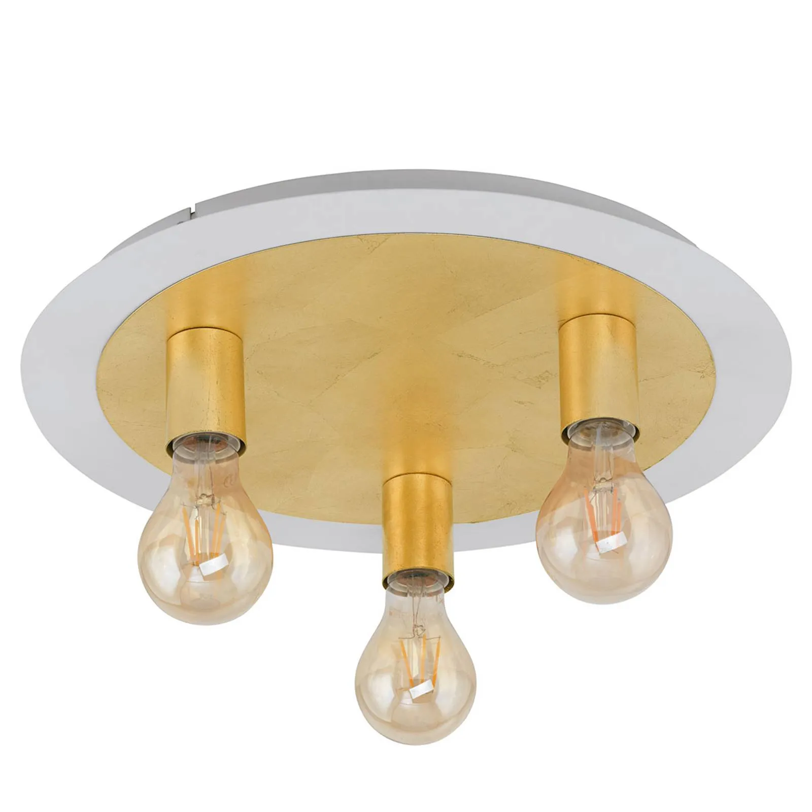Passano LED ceiling light, 3-bulb, gold