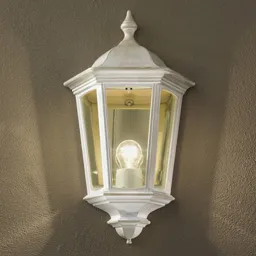 Puchberg outdoor wall lamp, direct, white and gold