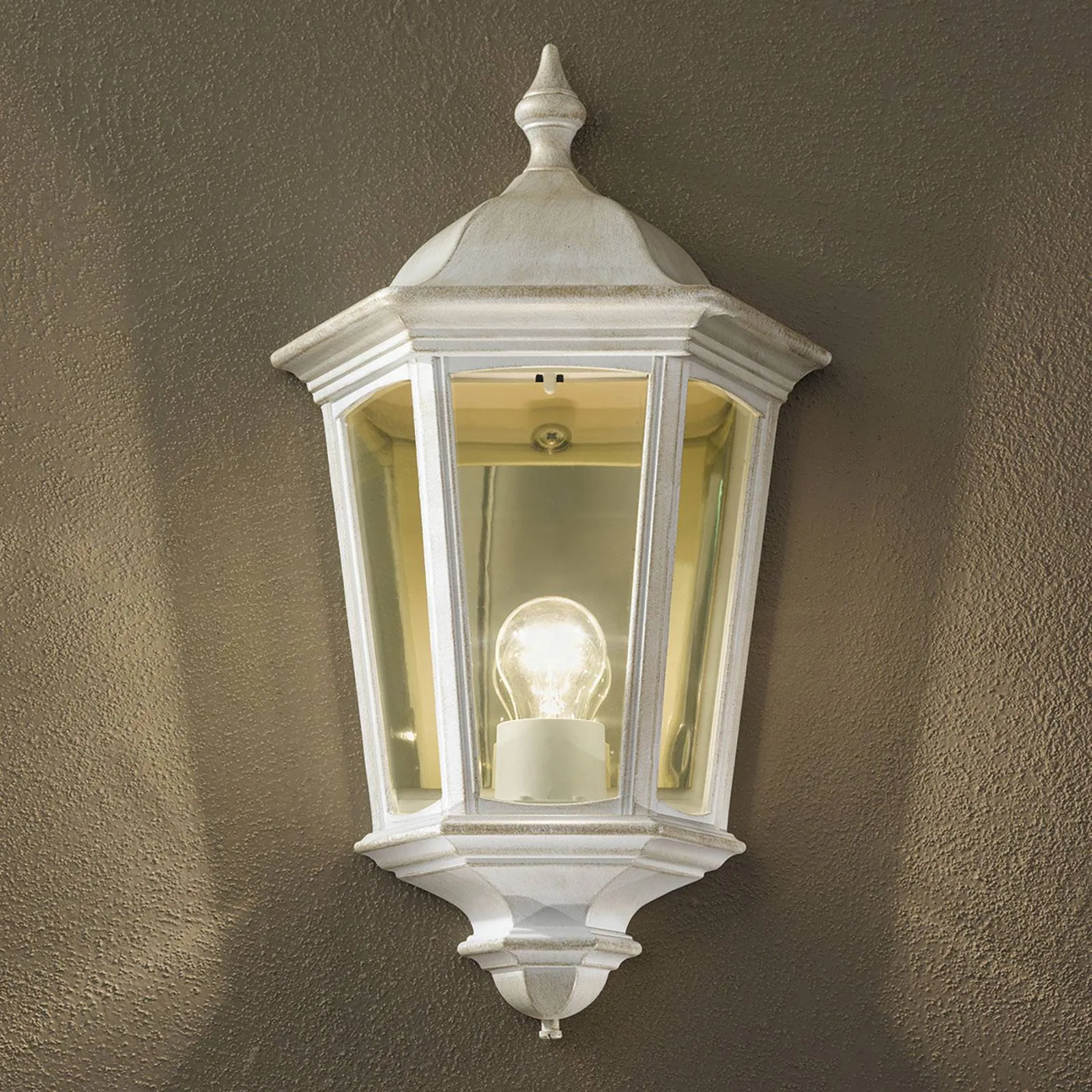 Puchberg outdoor wall lamp, direct, white and gold