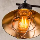 2-bulb Shanta hanging light in black copper