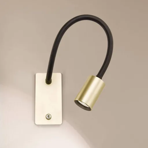 Kurt LED wall light matt brass, flexible arm