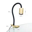 Kurt LED clip-on light, matt brass