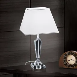 Veronique table lamp, narrow base, white/chrome