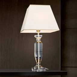 Pokal crystal table lamp, gold/cream