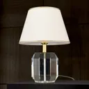 Alexis crystal table lamp, gold/cream
