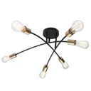 Sarini ceiling lamp made of metal, six-bulb