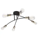 Sarini ceiling lamp made of metal, six-bulb