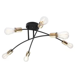 Sarini ceiling lamp made of metal, six-bulb