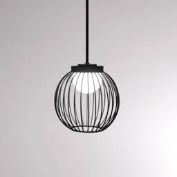 Boho LED pendant light IP65, cage lampshade